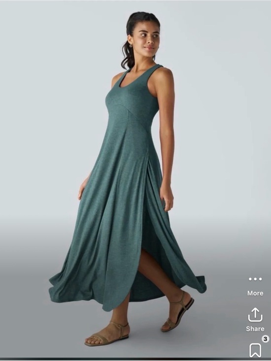 HALARA Dresses & Skirts - Halara Sleeveless Teal Maxi Dress with Side Slits
